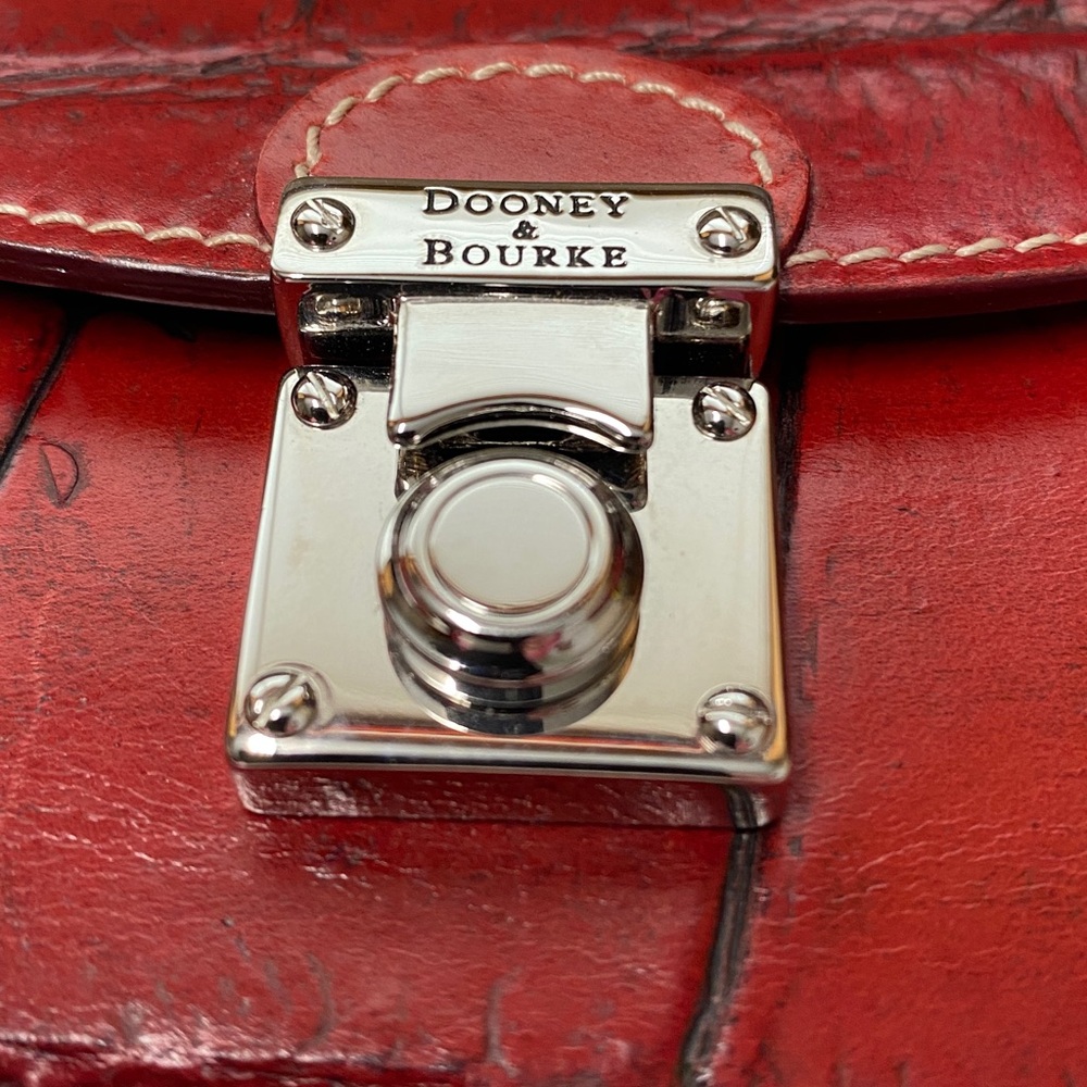 NWT Dooney & Bourke Alto Crimson Croc Embossed Leather Wallet Made in Italy 🇮🇹 - Picture 8 of 12
